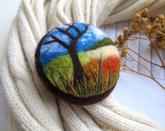 Unique gifts for womans Landscape autumn jewelry Mothers day gift tree jewelry Teacher gift rustic jewelry Art original Fall gifts