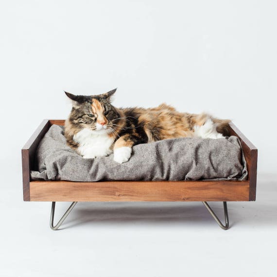 Walnut Cat Bed Cat Bed Maple Cat Bed Washable Cat Bed