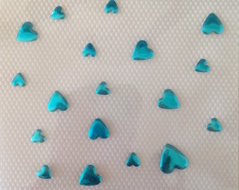 HAIR DIAMONDS, Blue Silver Pink Heart Strass for hair, HAIRSTYLE Boho, Gypsy Style, Hair Jewelry, Shimmering hair for Romantic Evening !