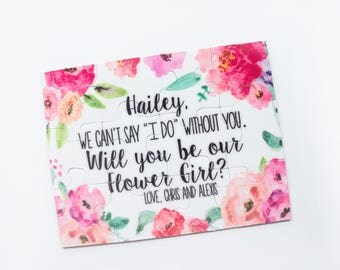 Flower Girl Proposal Puzzle | Will you be my Flower Girl Maid of Honor Bridesmaid Flower Girl Gift Bridal Party 008