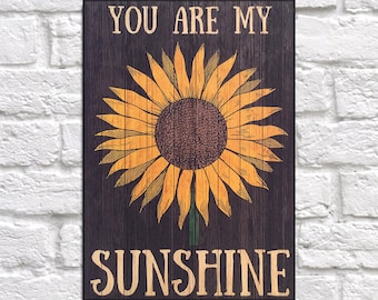 Birthday gift for her Wood wall art You are my Sunshine Gift for Girlfriend Gift for Women Gift for Wife Gift for Mum Panel effect Wood sign