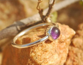On Sale Natural Purple Amethyst Ring- Stone Ring - Gemstone Ring - Gemstone Jewelry - Handmade Jewelry