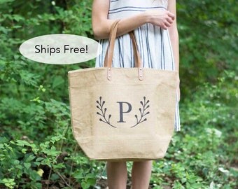 Personalized Jute Tote Bag | Beach Bag | Personalized Gift for Her | Zippered | Waterproof | Birthday Gift for Mom| Gift for Sister Mom Gift