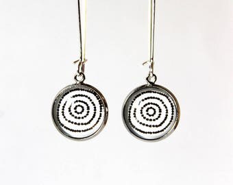 Earrings Cabochon 14 mm (minimalist Design)