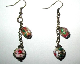ღ ღ enameled metal earrings / unique