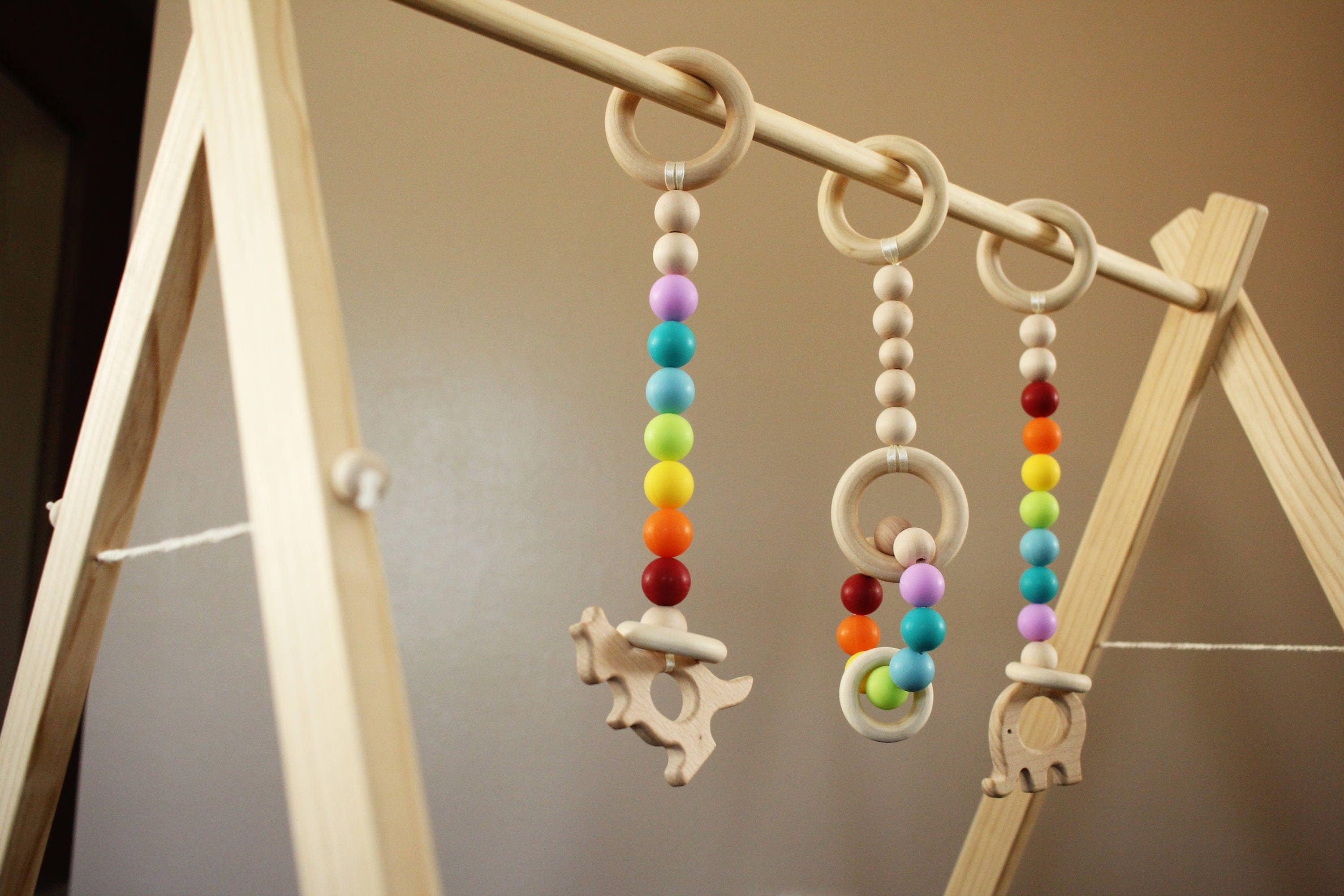 Set of 3 Play Gym Toys Rainbow Hanging Toys set Infant toys