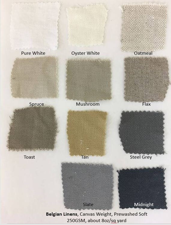 Belgian Linen Curtain swatches Canvas Weight Linen 8oz per