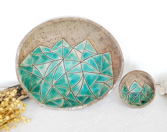 CERAMIC BOWLS turquoise blue bowl, ceramic plate, ceramic platter, pottery bowl, trinket dish, table centerpiece, candle holder hostess gift