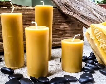 100%Pure beeswax candle-scented or unscented-pillar candles-beeswax candles-2" diameter pure beeswax candle-beeswax pillar candle.