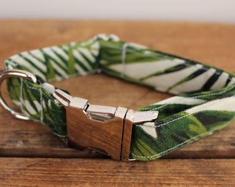 Dog Collar Palm Leaf, Trendy Dog Collar, Tropical Dog Collar, Summer Dog Collar, Palm Leaf, Trendy Collar, Fashion Dog Collar,Summer Design