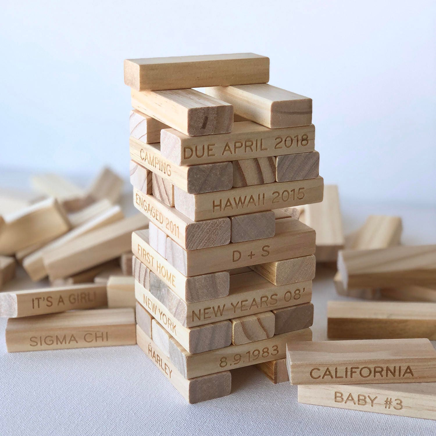 Jenga Personalized Memories Tower Set Custom Jenga