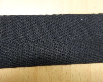 20 mm black cotton webbing