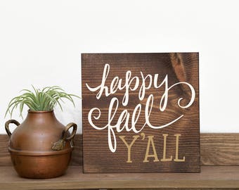 Happy fall yall Fall signs Fall Yall signs Happy fall Fall decor Rustic fall sign Thanksgiving signs Fall decorations Thanksgiving decor