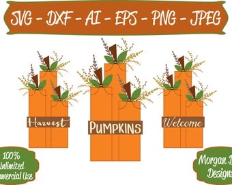 Pumpkin SVG - Harvest SVG - Fall SVG - Welcome svg - Files for Silhouette Studio/Cricut Design Space