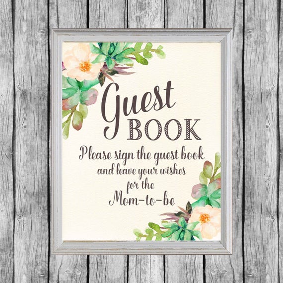 baby shower sign in book ideas