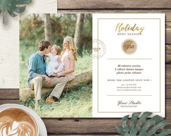 Holiday Mini Session Template for Photographer, Christmas Mini Session Marketing Templates, Photography Family Mini Session Flyer - MS011