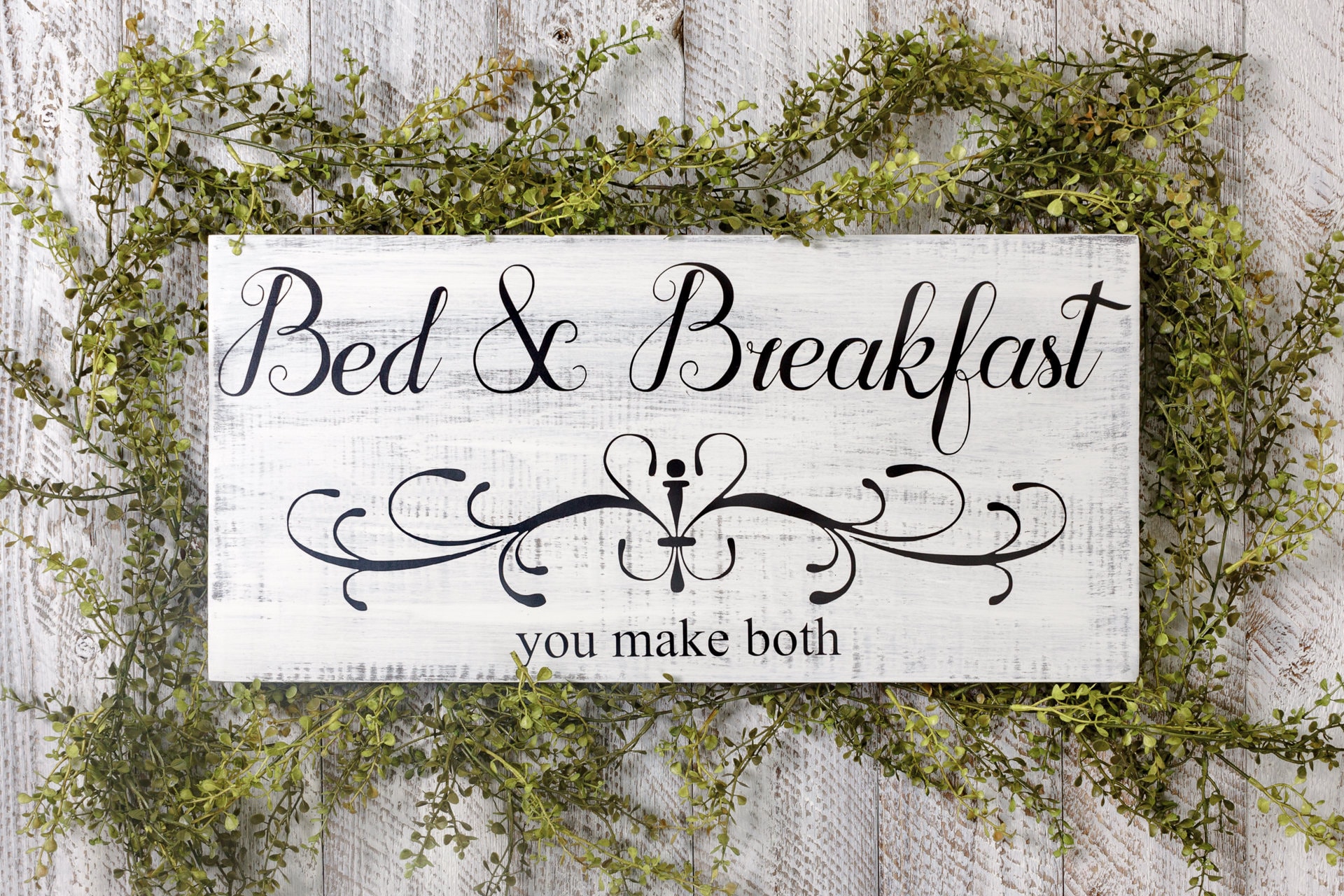 Bed and Breakfast Sign Breakfast and Bed You Make Both