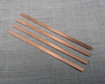 12 RAW 1/4 x 6' 18 Gauge Pure Copper Bracelet Cuff Blanks- Flat