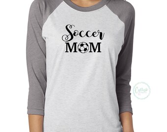 Soccer Mom Raglan T-shirt, Soccer Mom Shirt, Soccer Mom Tee, Soccer Shirt, Soccer Graphic Tee