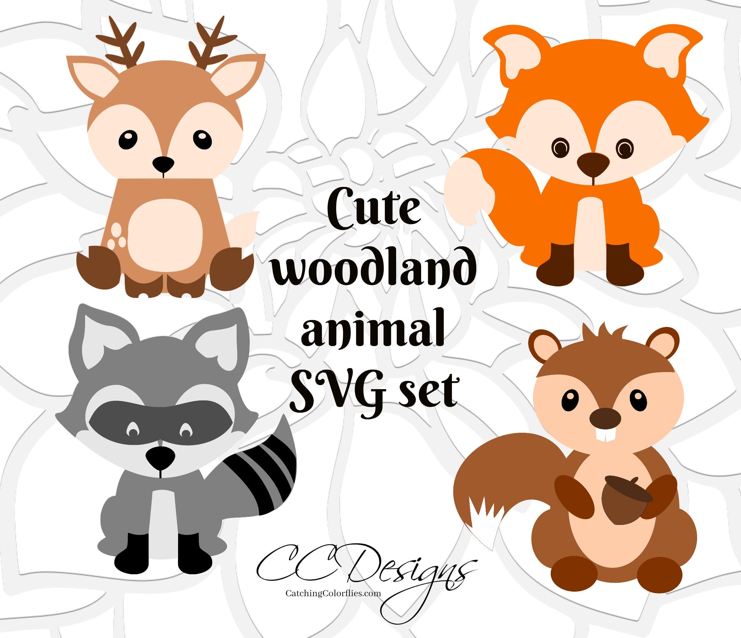 Cute Baby Woodland Forest Animals SVG Cut Files Deer Cut