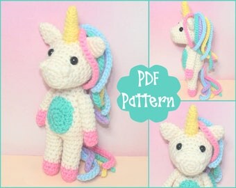 PDF - Mini Unicorn Crochet Pattern, Unicorn Amigurumi, Amigurumi Pattern, Unicorn Plush, Unicorn Plushie, Unicorn Toy, Crochet Toy,