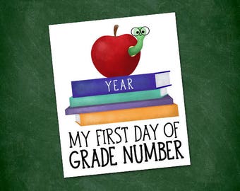 My First Day Of School - CUSTOM ORDER for an 8x10 Instant Download Digital Printable File - Personalize Kindergarten Kid Preschool Kids Sign