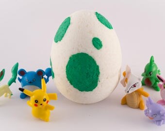 Pokémon Egg Pokemon Go bath bomb with figurine inside