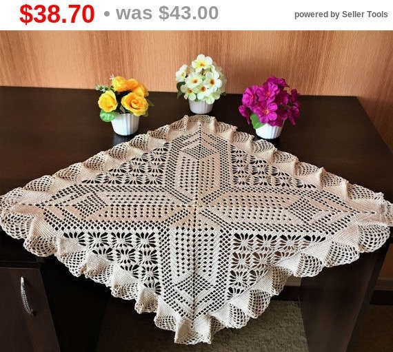 tablecloth table centerpiece gift for mom Crochet doily