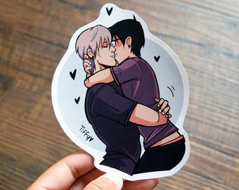 Yuri On Ice Stickers, Yaoi Stickers, comes with Free Pin Back Button!