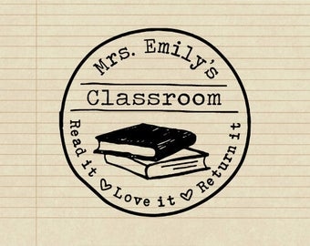 Personalized Self Inking or Mounted Handle Custom Name Crafted From the Classroom of - Teacher's Classroom - B33
