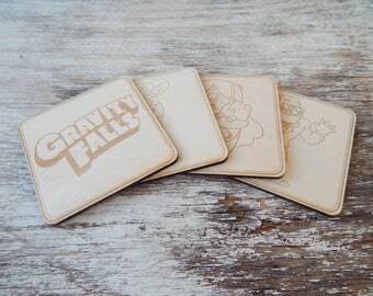 Gravity falls Coaster Set - set of 4 coasters - gravity falls - Disney Coasters - Mabel - Dipper - Mystery Shack
