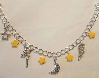 Tinkerbell wing charm bracelet little yellow star