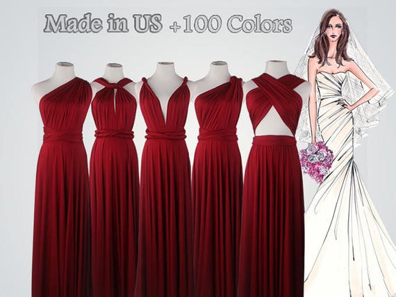 Red Bridesmaid Dresses Wine Red DressBridesmaid gown long