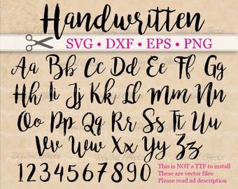 HANDWRITTEN Script SVG Monogram, Cursive Script Svg Font, Dxf, Eps, Png; Brush font, Fancy Script, Wedding SVG Font, Silhouette, Cricut Svg