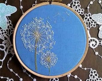 Pattern Embroidery downloads - pdf pattern - Traditional Embroidery Pattern PDF - Embroidery kit - Dandelion pattern