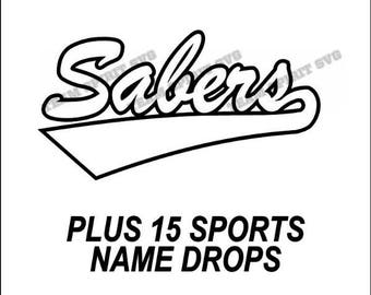 Sabers Swoosh Download Files - SVG, DXF, EPS, Silhouette Studio, Vinyl Cutting Files, Digital Cut Files - Use with Cricut and Silhouette