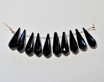 Natural Black Garnet Faceted Teardrop Briolette Loose Beads 20x6mm, January Birthstone, Natural Garnet Beads, Semi precious Gemstone Beads