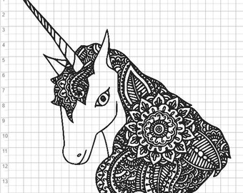 Download Unicorn zentangle | Etsy