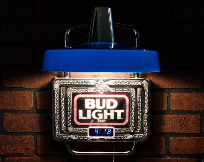 Bud Light Wall Lamp | Bud Light Cash Register Light With Clock | Vintage Barware