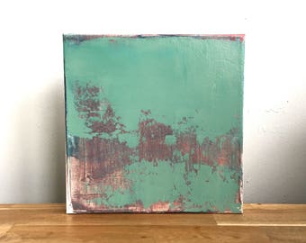 IN TUNE.. abstract art, abstract painting,art, canvas art, contemporary art, painting,green painting , small painting,wall art, modern art