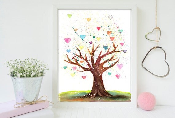 Nursery Art Heart Tree Tree Painting Heart Painting Art