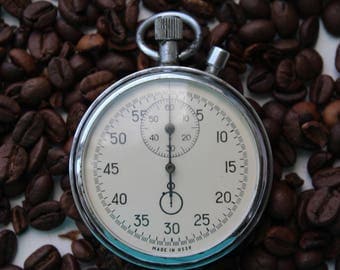 Soviet stopwatch AGAT, Mechanical chronometer USSR, Working.