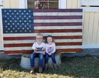 80X46 Pallet American Flag Rustic Wooden 80X46 Pallet American Flag Rustic Wooden