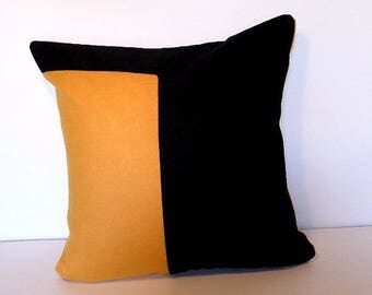 POLIAKOFF 2 pillow cover, light saffron yellow and black 40 x 40