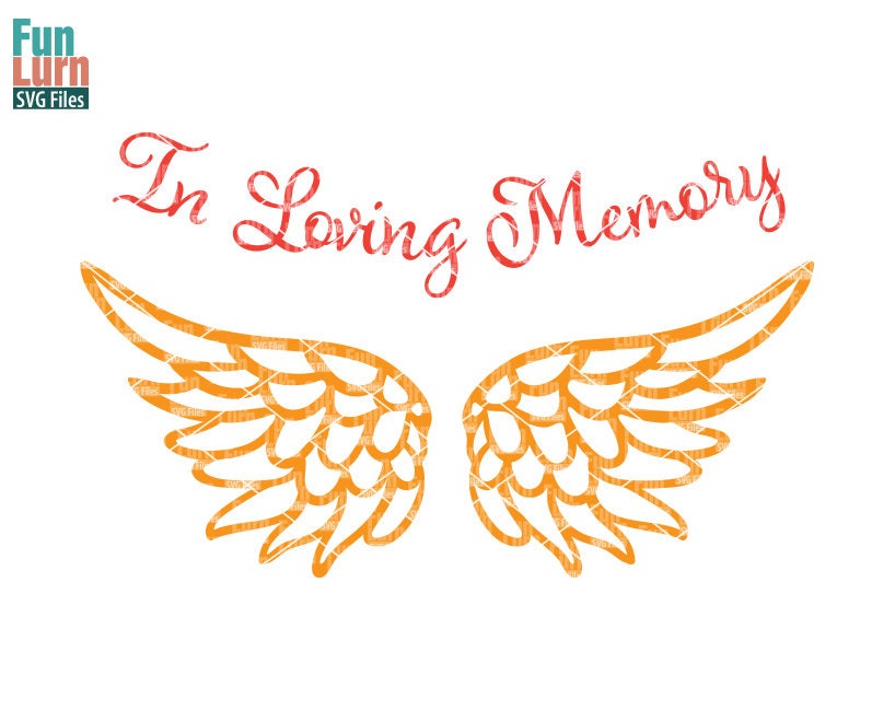 Download In loving memory SVG Memorial SVG angel wings decal in