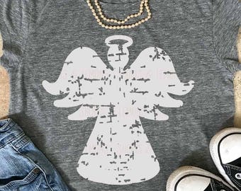 Angel svg, christian svg, distressed cross, christmas svg, cricut, silhouette, angel dxf, heaven svg, SVG, DXF, EPS, distressed svg file