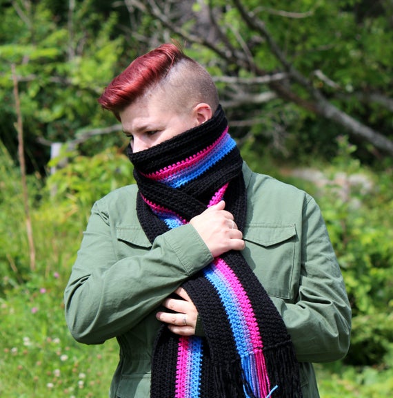 Bisexual Pride Winter Scarf Gay Pride Knit Scarf 0816