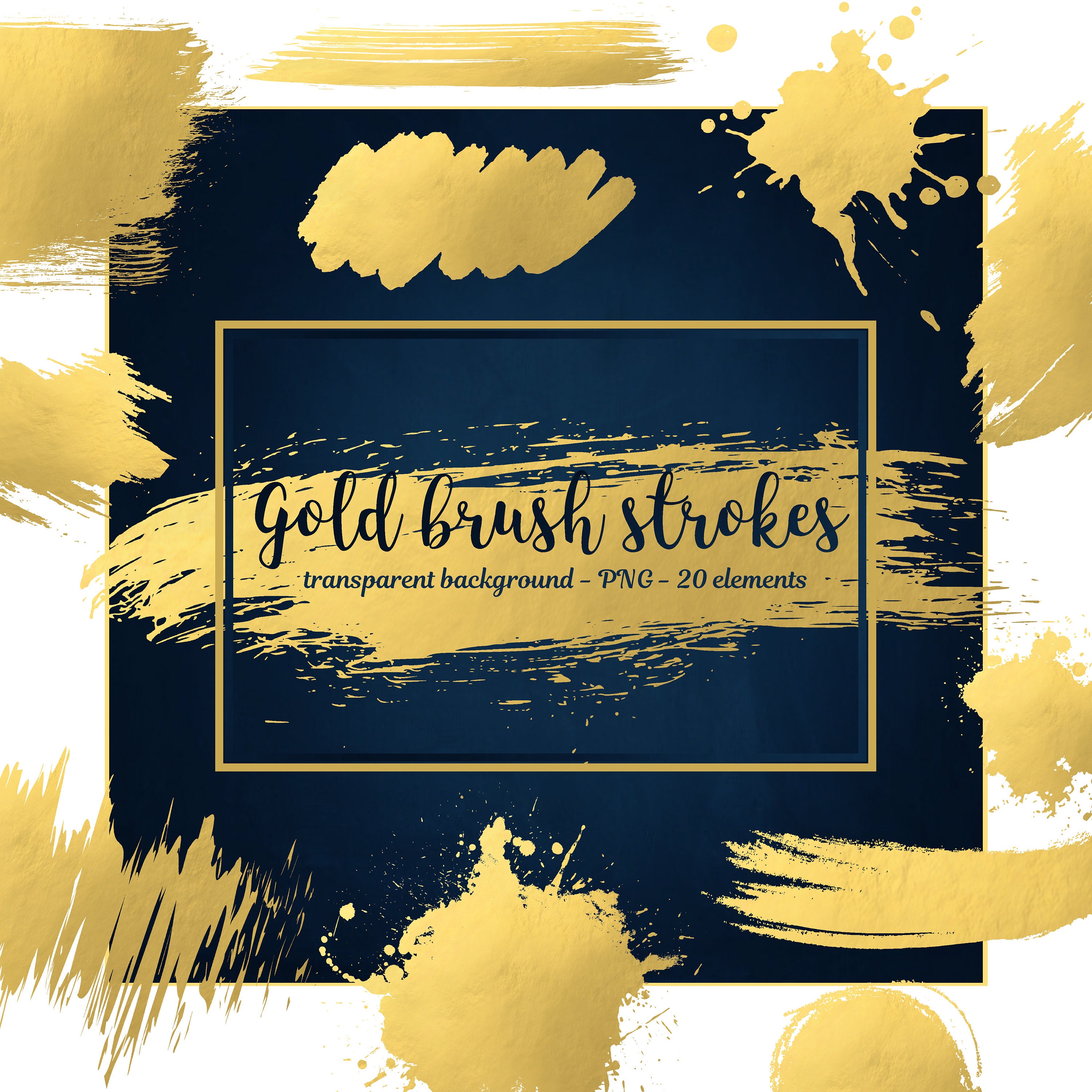 Download Gold brush strokes Gold clipart Gold Foil clipart Gold Splash