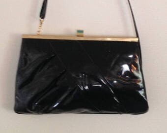 Anniversary Sale Vintage Black Patent Leather Purse