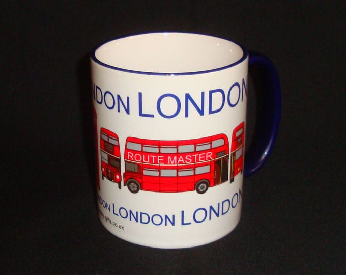 London City Style Mug Blue Handle & Rim